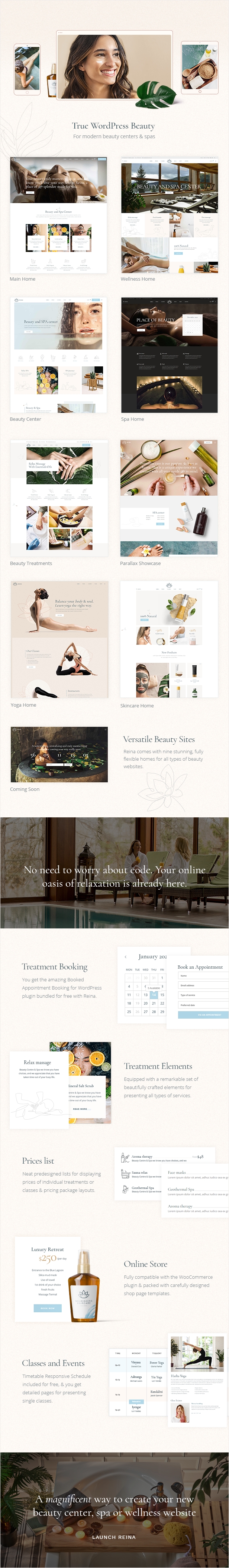 Reina - Spa and Wellness WordPress Theme - 1